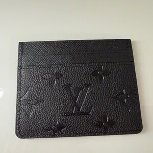 Louis Vuitton Black Embossed Monogram Card Sleeve
